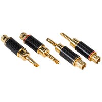 BFA Style Banana Plug with Dual Set Screws and Carbon Fiber Covered Brass Shell 2 Pair